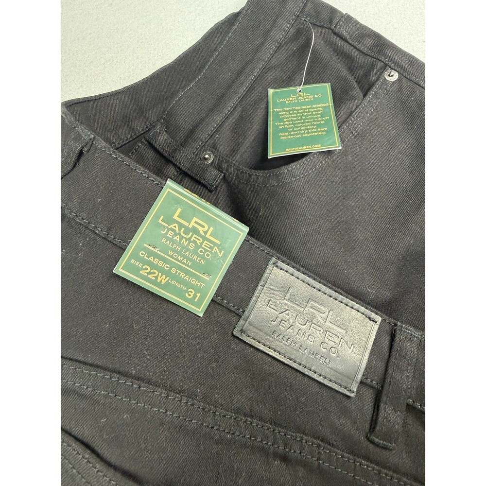 NWT Ralph Lauren Jeans Co Black Classic Straight Jeans Womens Size 22W x 31 - Picture 4 of 8